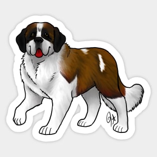 Dog - Saint Bernard - Black White and Tan Sticker